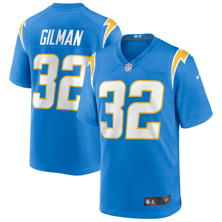 Men Los Angeles Chargers 32 Alohi Gilman Nike Powder Blue Game NFL Jersey